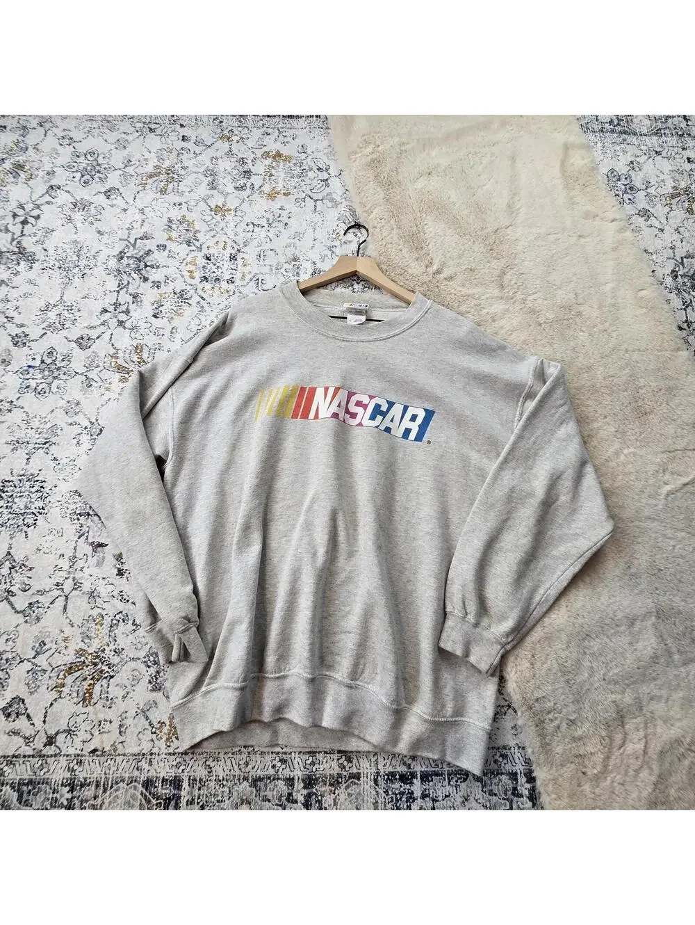 Nascar Branded Gray Crewneck Graphic Men XL